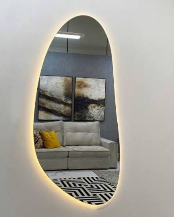Espelho LED formato organico